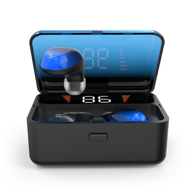 In-Ear LED tws true ergonomic compatible wireless charger ES01 earbuds earphone with charging case